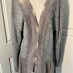 Jaded Gypsy Magic Duster Boho Lace Cotton Jersey Sweater Kimono